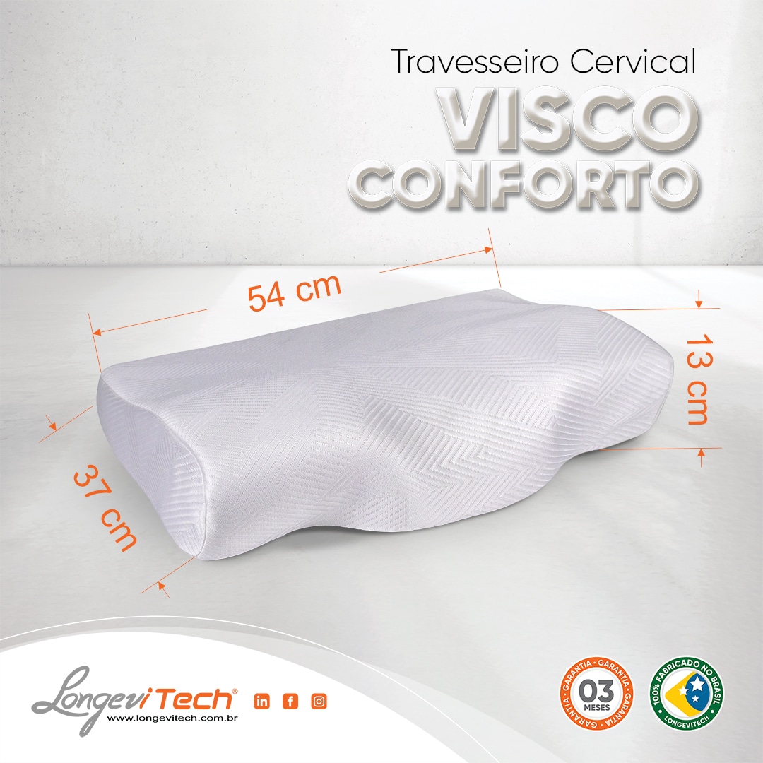Travesseiro Cervical Visco Conforto Longevitech